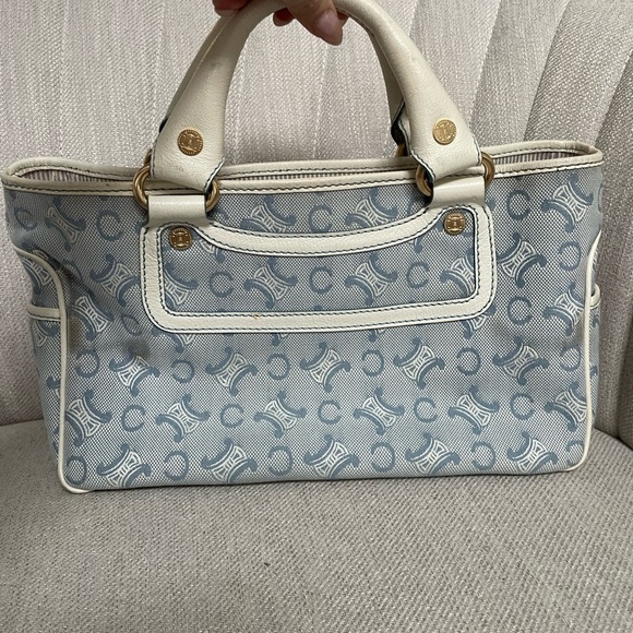 CELINE Blue Ivory Monogram Tote Bag - Picture 2 of 14
